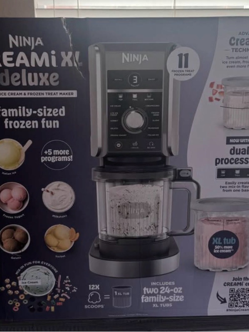 Ninja Creami XL Deluxe Ice Cream & Frozen Treat Maker - Black and Silver